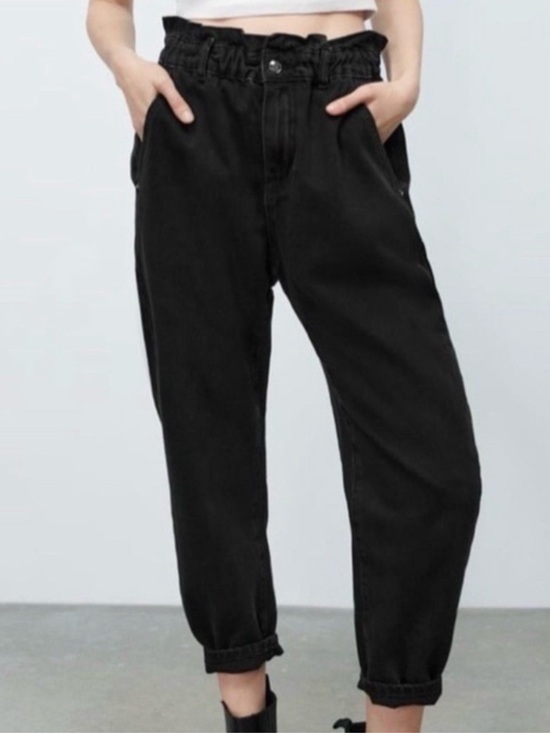Zara Denim - Zara Black Elastic-Waist Pants
